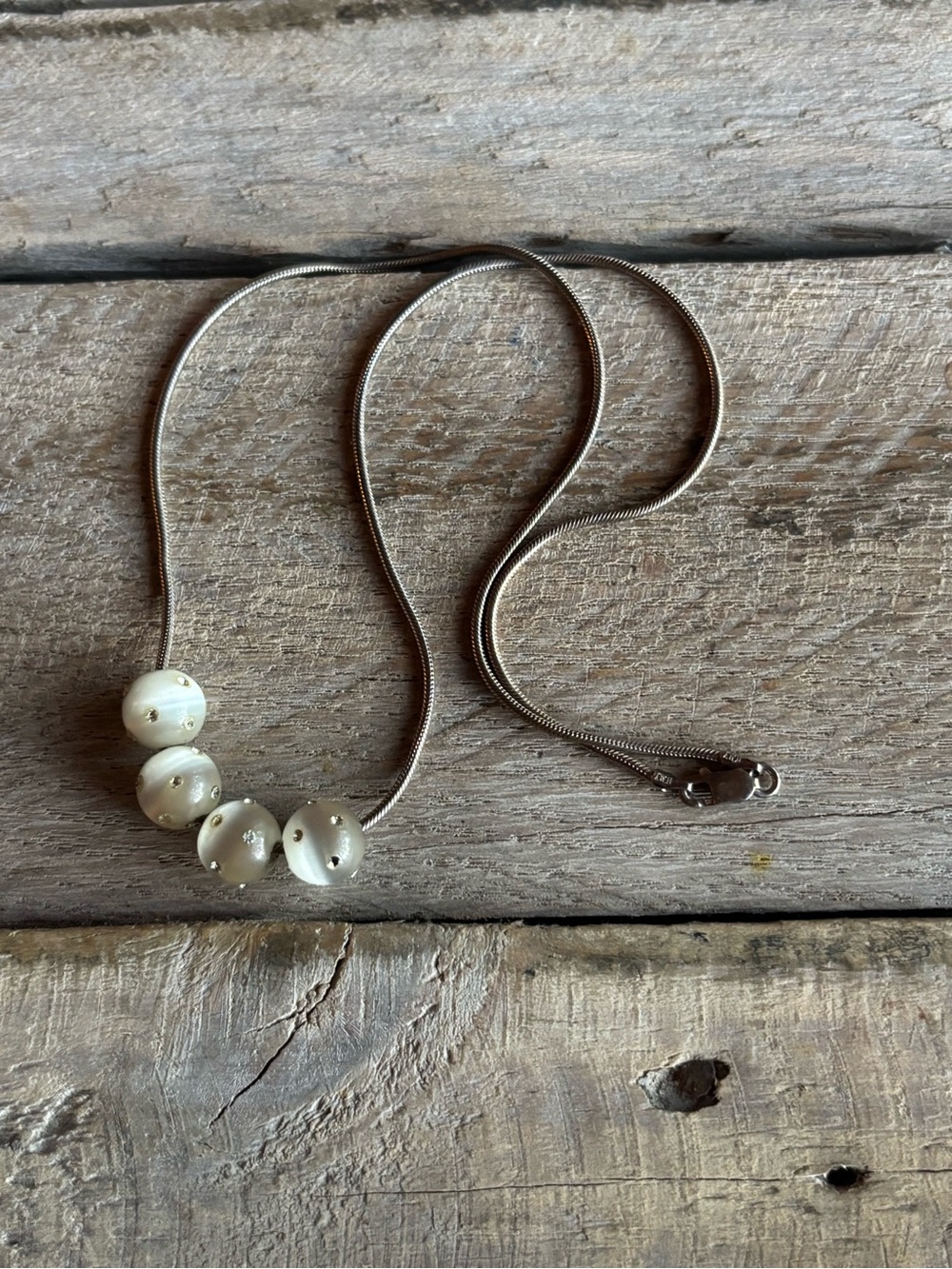 Sterling Silver and Crystal Bead Necklace